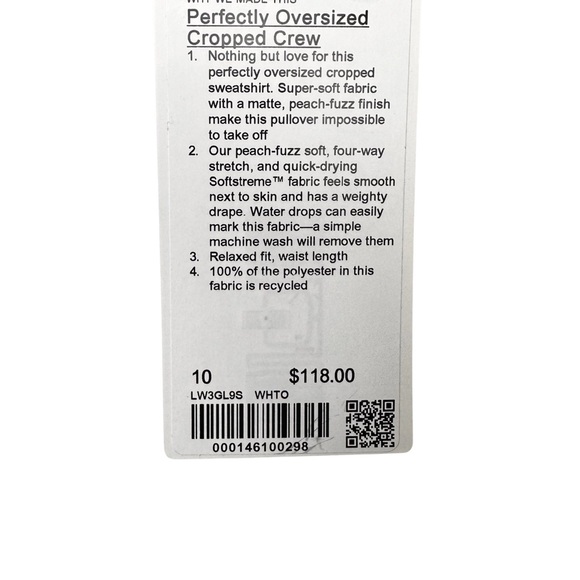 Lululemon - Softstreme Perfectly Oversized Cropped Crew - White Opal - Picture 7 of 7